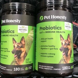 Pet Honesty Probiotics Gut + Immune Health, 180t two bottles